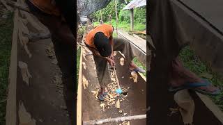 Primitive Skills! Building a Huge Wooden Boat with Simple Tools #woodenboat #boatbuilding