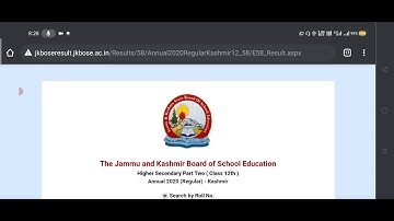 HOW TO CHECK JKBOSE CLASS 12TH NAME WISE RESULT