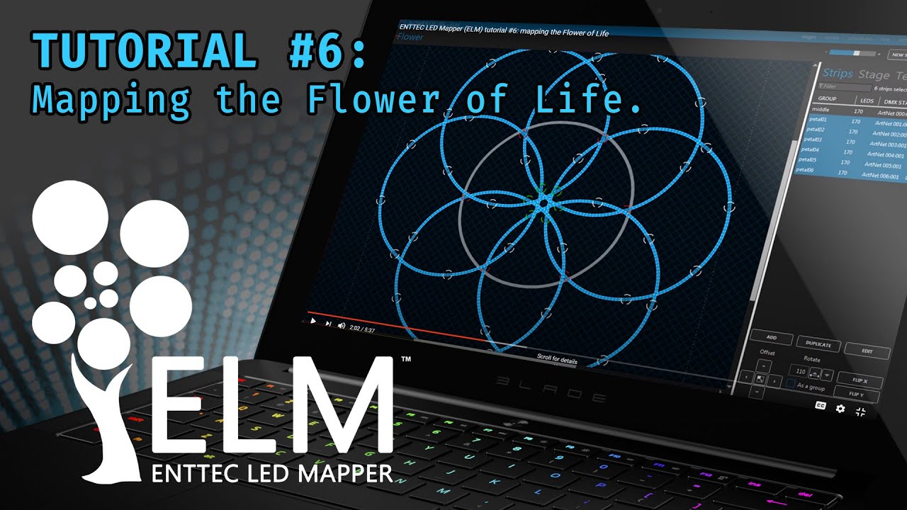 ENTTEC LED Mapper (ELM) tutorial #6: mapping the Flower of Life - YouTube