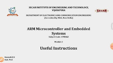 ARM Microcontroller and Embedded system - Useful Instructions in CM3| 18CS44 | 17EC62 | Veeresh H