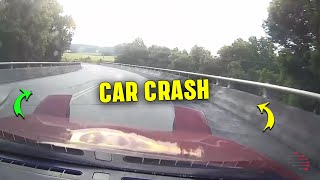 Car Loses Control, Smashes Into Bridge Guardrail