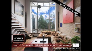 Lindo Loft Duplex estilo industrial de 128 m2, en El Chicó Reservado