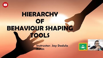 HIERARCHY OF BEHAVIOR SHAPING TOOLS
