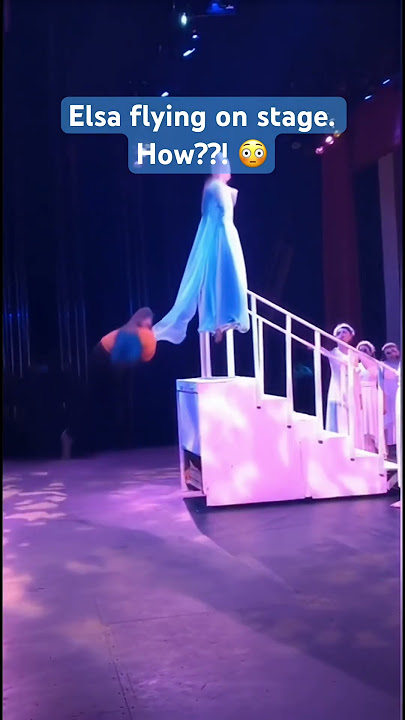 Elsa from frozen flies on stage. #elsa #fly #frozen #broadway #dress #magic #funny  #ai #snow #ia