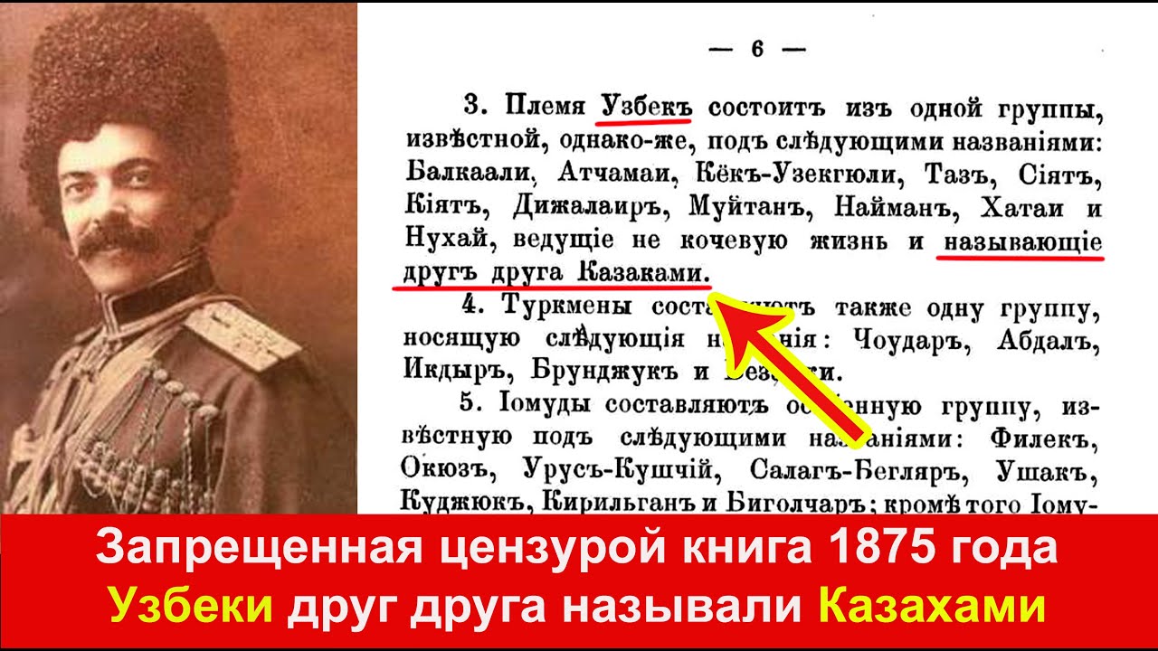 ⁣Забытая книга этнографа 1875 года Узбеки называли себя казахами