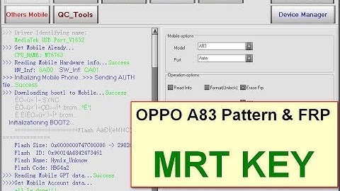 Oppo A83 (CPH1729) Pattern & FRP Lock Remove Done Via MRT Key By Zunair Jani