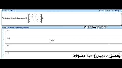 MTH501 Quiz Part 3 from lecture 25 to 32 with sol