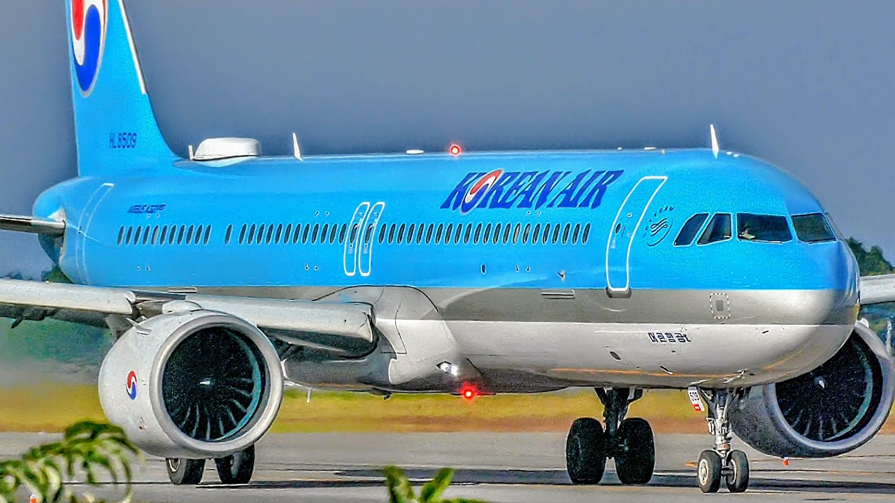 4k-awesome-korean-air-a321nx-and-nomal-plane-takeoffs-landings