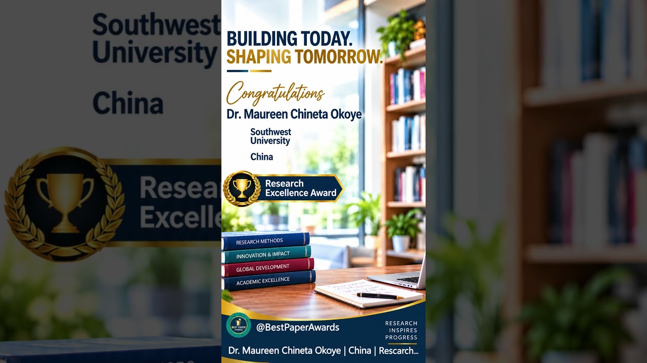 Dr. Maureen Chineta Okoye | China | Research Excellence Award