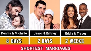 These Definitely are the SHORTEST Hollywood Marriages