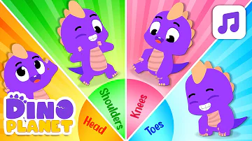 Head, Shoulder, Knees & Toes🧍🏻🧍🏻‍♀️ | Nursery Rhyme | Dino Cartoon, Songs for Kids - DINO Planet