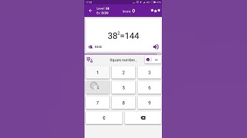 Math Tricks - Training mode - square numbers between 30 and 39 - level 058 (Number Keyboard)