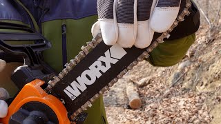 Motosega a batterie WORX ( battery-powered chainsaw ) - unboxing e test nel bosco
