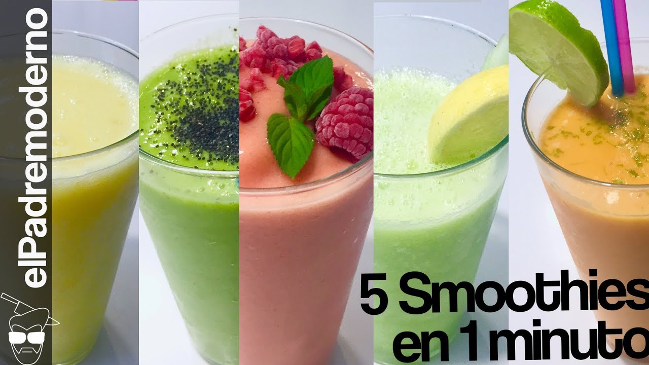 5 Recetas de SMOOTHIES de FRUTAS muy fáciles YouTube