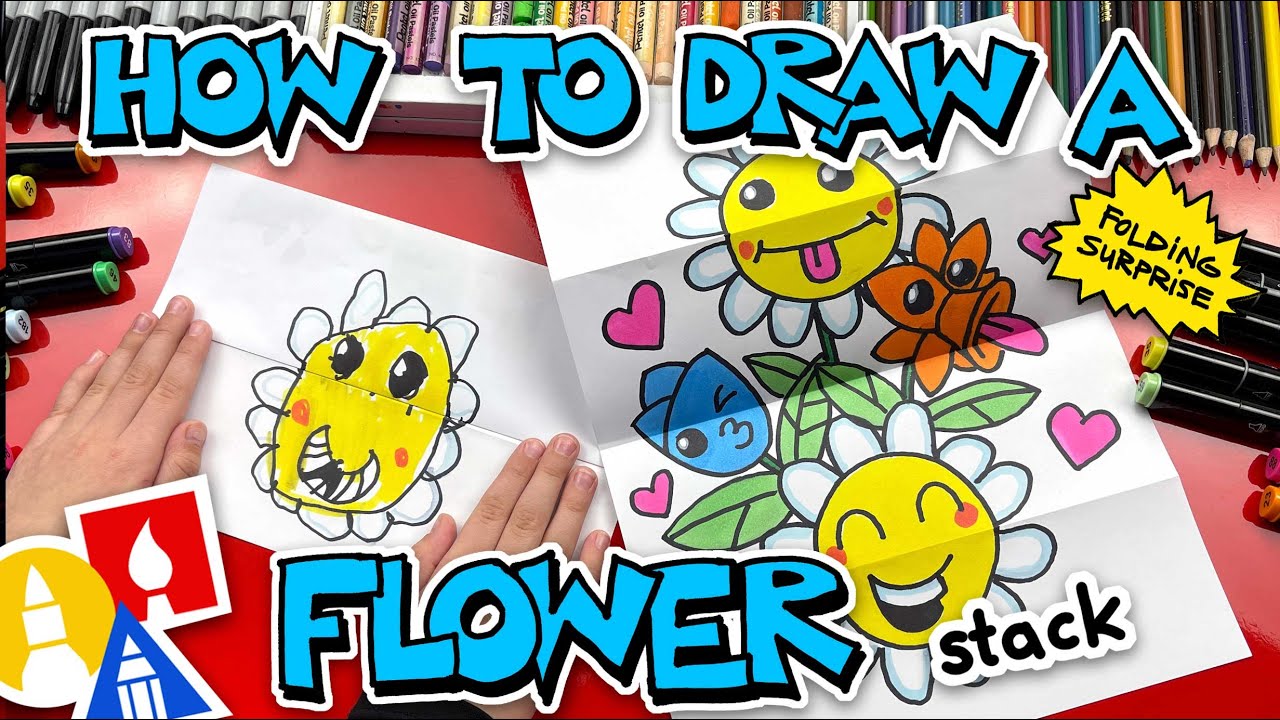 How To Draw A Funny Flower Monster - Folding Surprise 