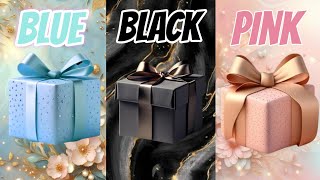 Choose your gift 🎁🤩💖 || 3 gift box challenge blue, Black, Pink wouldyourather #chooseyourgift