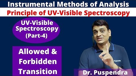 Part-4: UV Visible Spectroscopy - Allowed & Forbidden Transition | Why σ-π* & π-σ* not Possible?