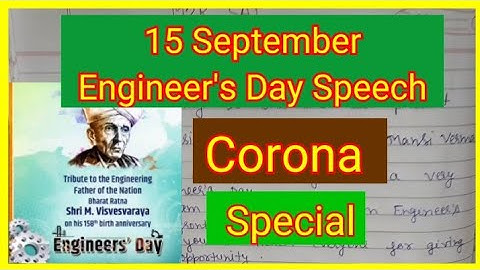 Speech on Engineers Day 2020 !! Engineer