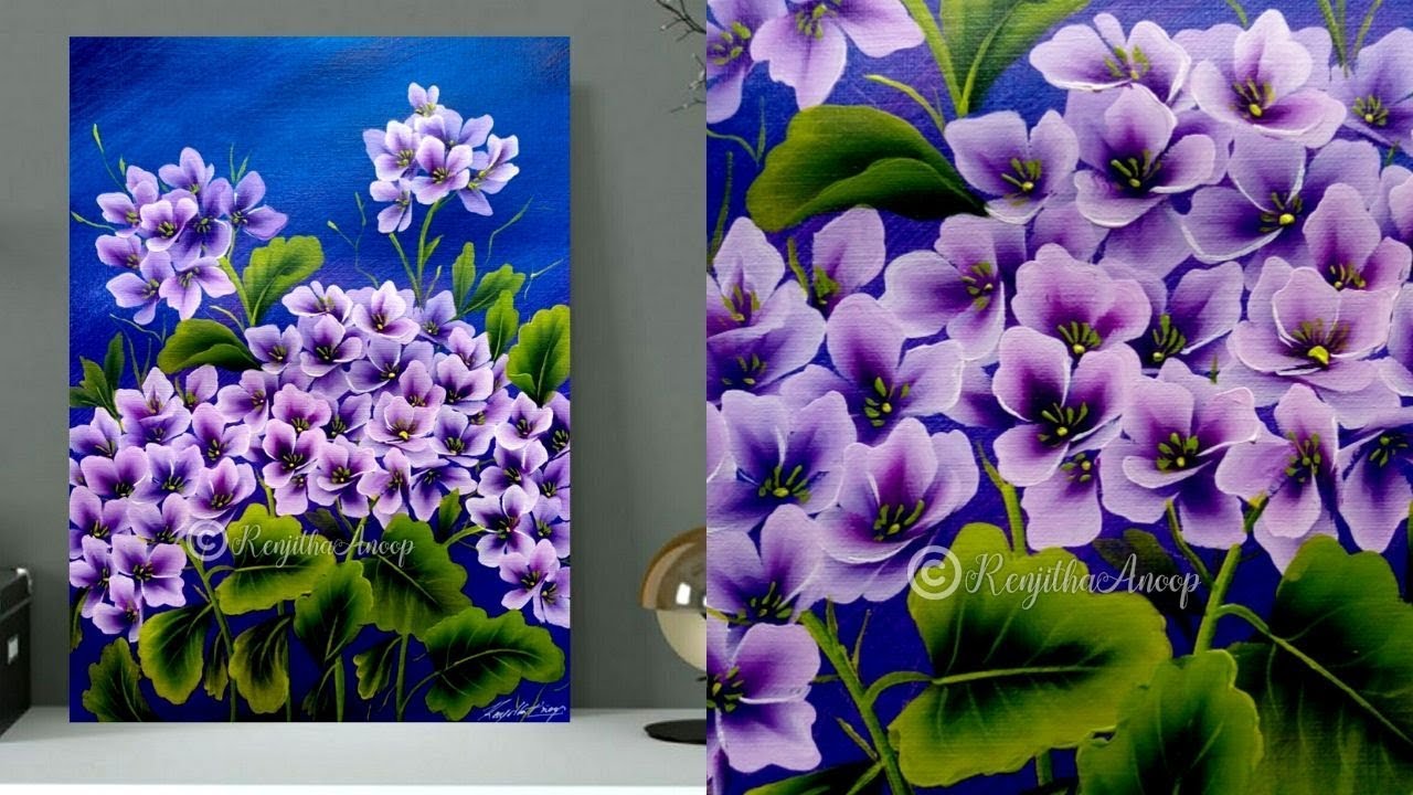 Simple Flower Acrylic Painting