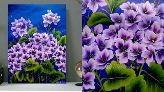 step by step acrylic painting for beginners - Painting Lessons - Easy floral