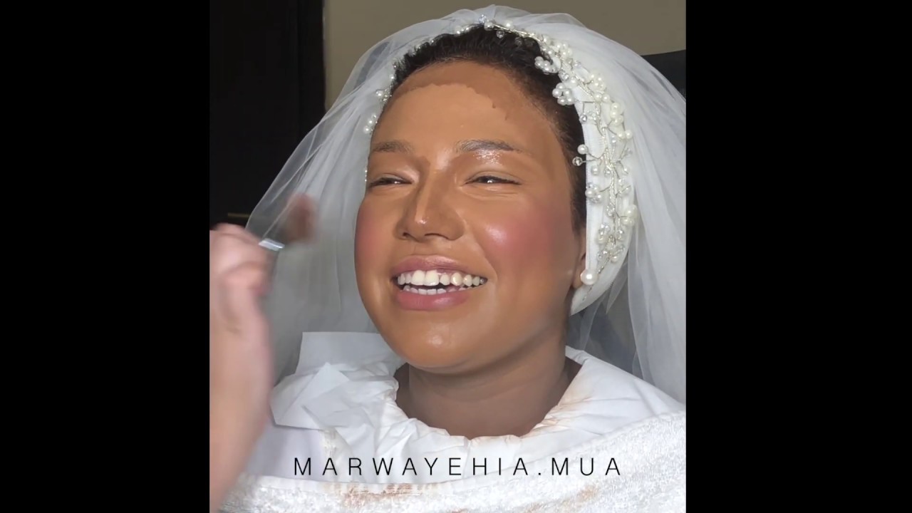 Bridal Makeup For Dark Skin |MARWA YEHIA| مكياج لعروسه حقيقيه ليوم زفافها - بشره سمراء مروة يحيي