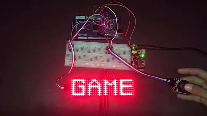 8x32 LED Matrix Snake Game with Joystick Control using Arduino Mega