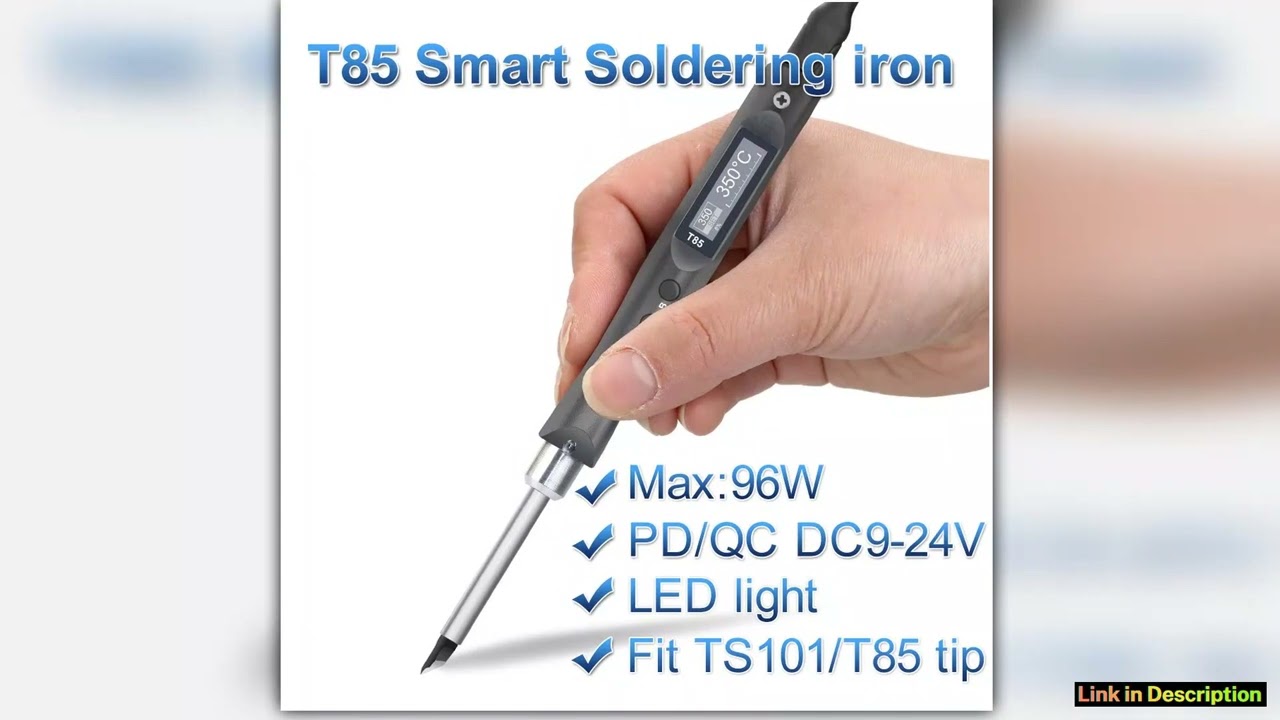 QUECOO Electric Soldering Iron Kit T85 96W Repair Tool Welding Solder Rework Station Heat Pencil Sm