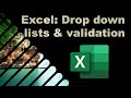 Excel: Drop down lists &amp; validation to pre-empt errors