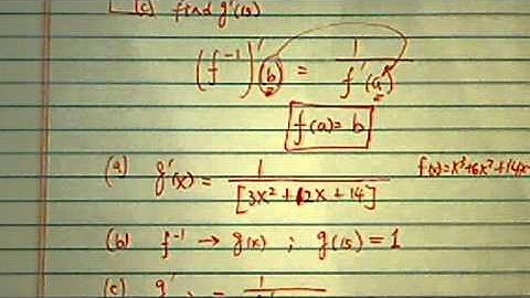 *Derivative of Inverse Function:  f(x)=x^3+6x^2+14x-6 has inverse g(x).  Find g
