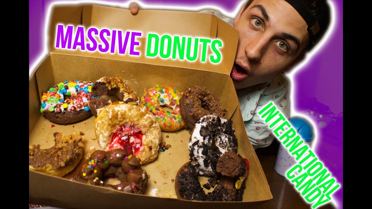 MASSIVE DONUT CHEAT DAY & INTERNATIONAL TREATS (7,000 CALORIES) - YouTube