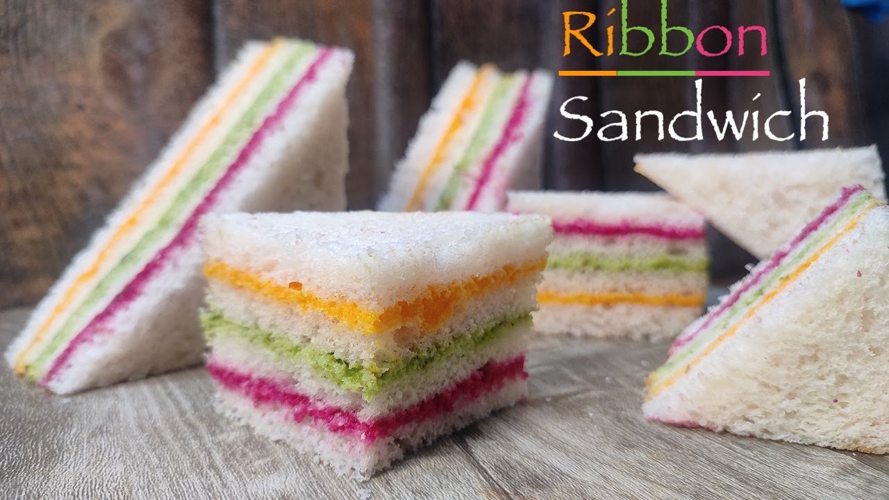 Ribbon Sandwich Triple Layer Sandwich Tasty Healthy Easy Sandwich