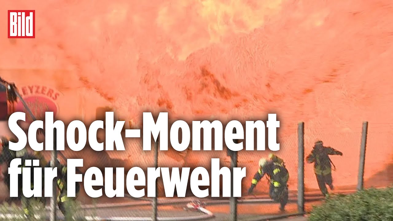 Explosion bei Großbrand in Gärtnerei – zwei Einsatzkräfte schwer verletzt