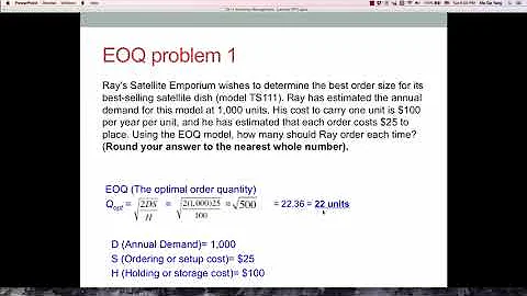 Lecture 11-4 EOQ Problems 1&2
