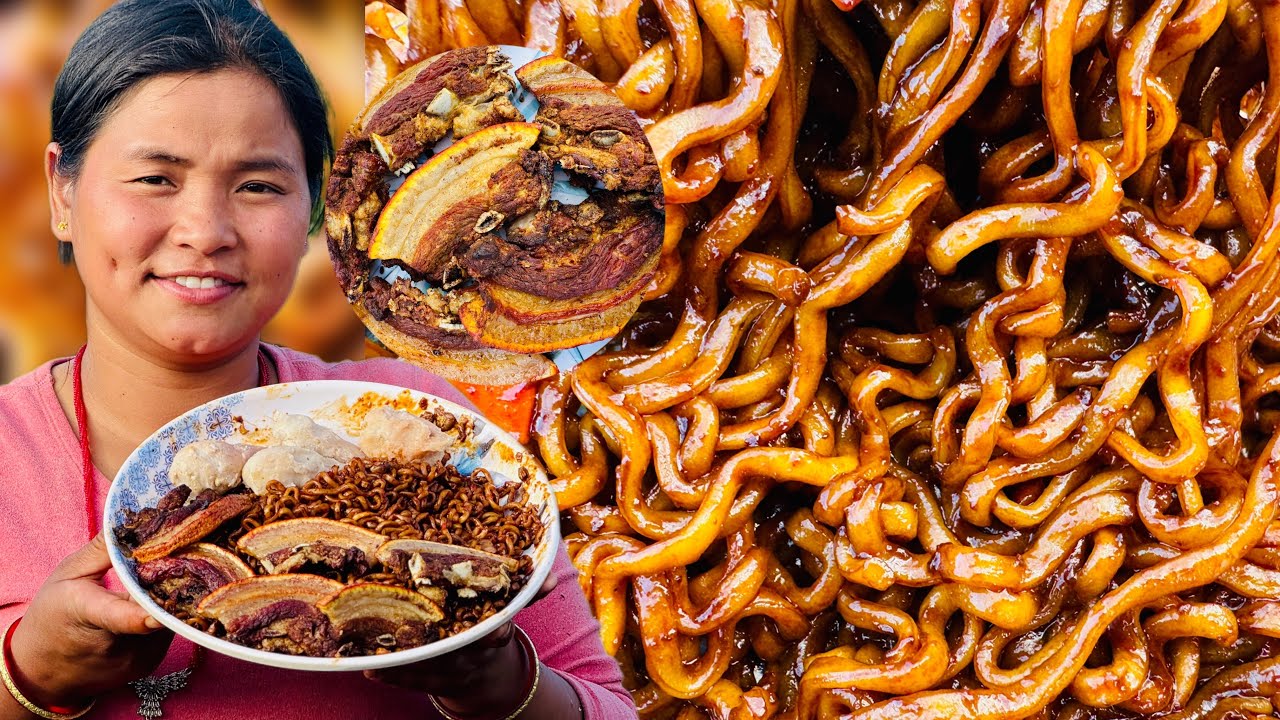 Black Ramen 🍜🍜 ra Bungur dherai paxi#siruthapamagar#mukbang#vlog 