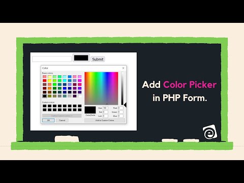 Add Color Picker in PHP Form || Beginners Guide || By E-siksha