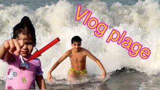 VLOG plage sami cherche des gros vagues, adel sami Amira