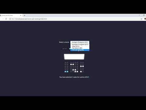 Movie Seat Booking In JavaScript With Source code | Source Code & Projects