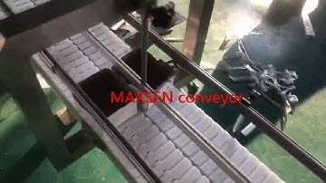 Two tracks 140mm flexlink chain curved conveyor testing in Maxsen factory