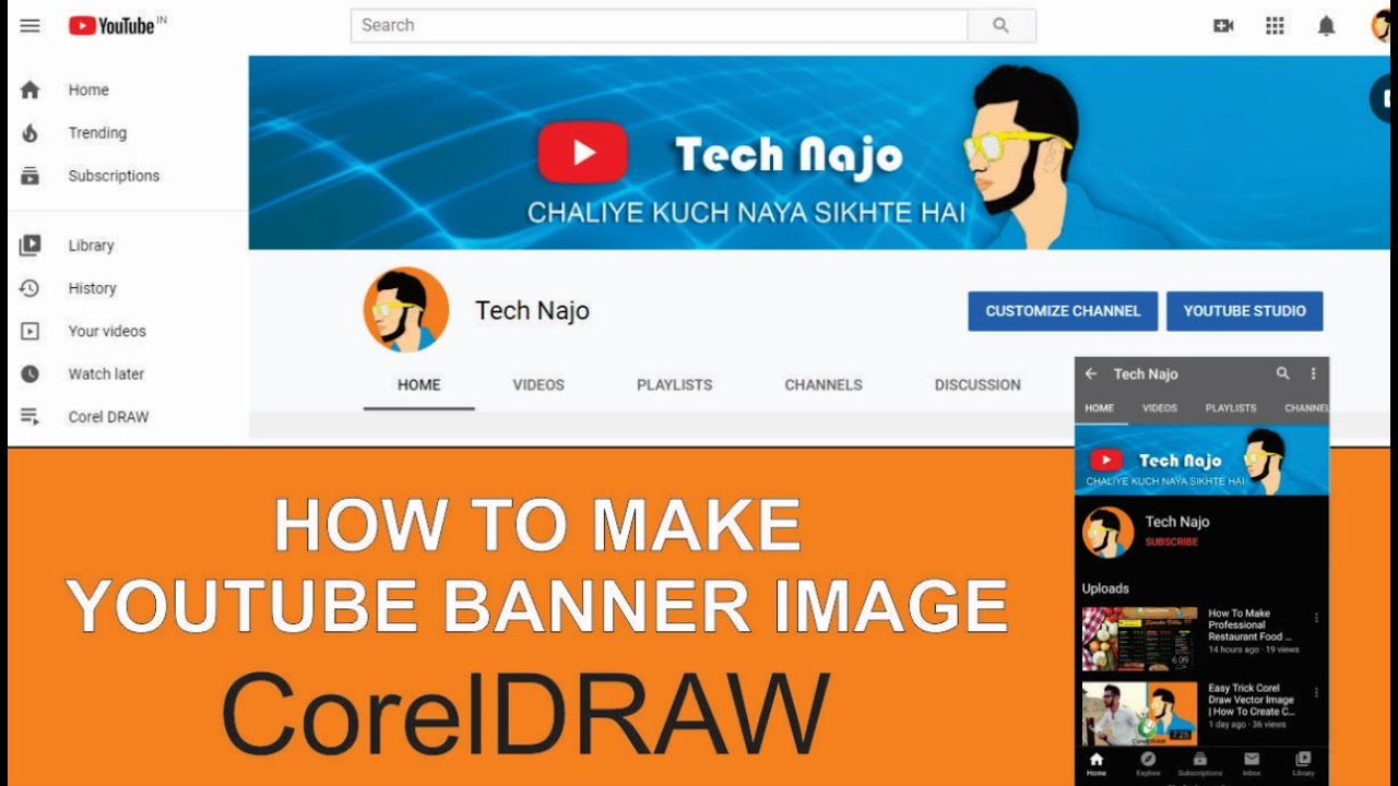How To Create YouTube Banner Image Using CorelDRAW | Simple YouTube ...