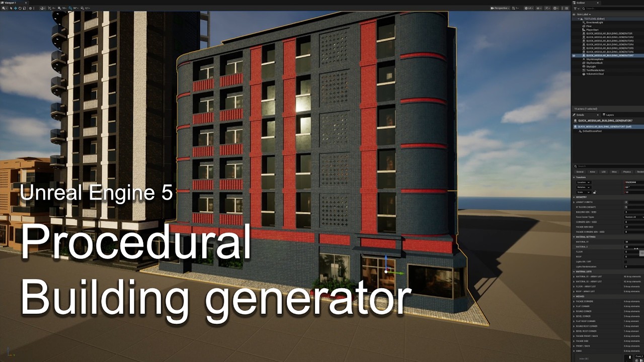Amazing Procedural building generator for Unreal 5!!! - YouTube