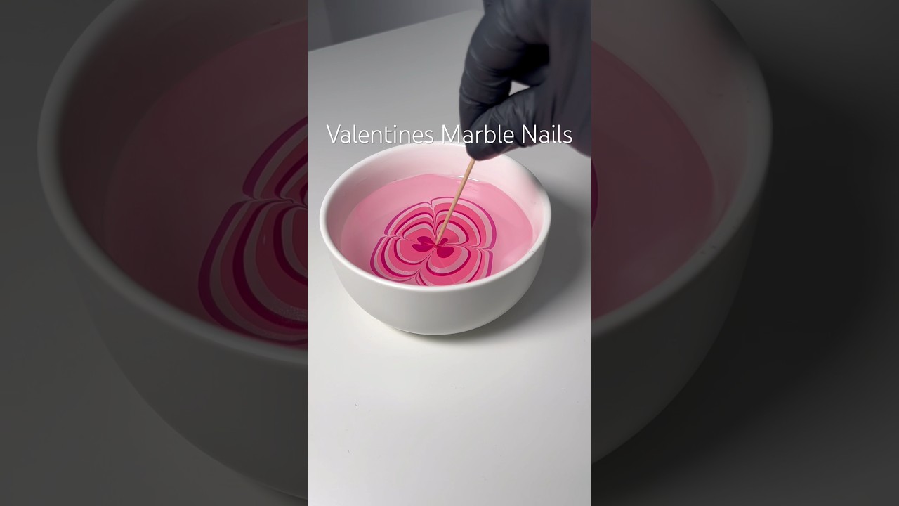 valentines marble nails tutorial #trending #nails #watermarblenails #marblenails #valentinesnails