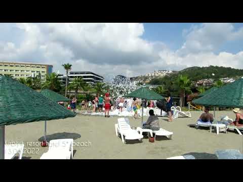 Kirbiyik resort hotel 5* beach 13.06.2022 Foam party during the war. Kargiçak Alanya