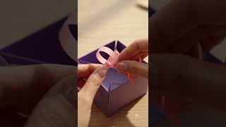 🎁 DIY Origami Gift Box 💜✨ | Easy Paper CraftOne simple sheet of paper, one beautiful surprise! 😍