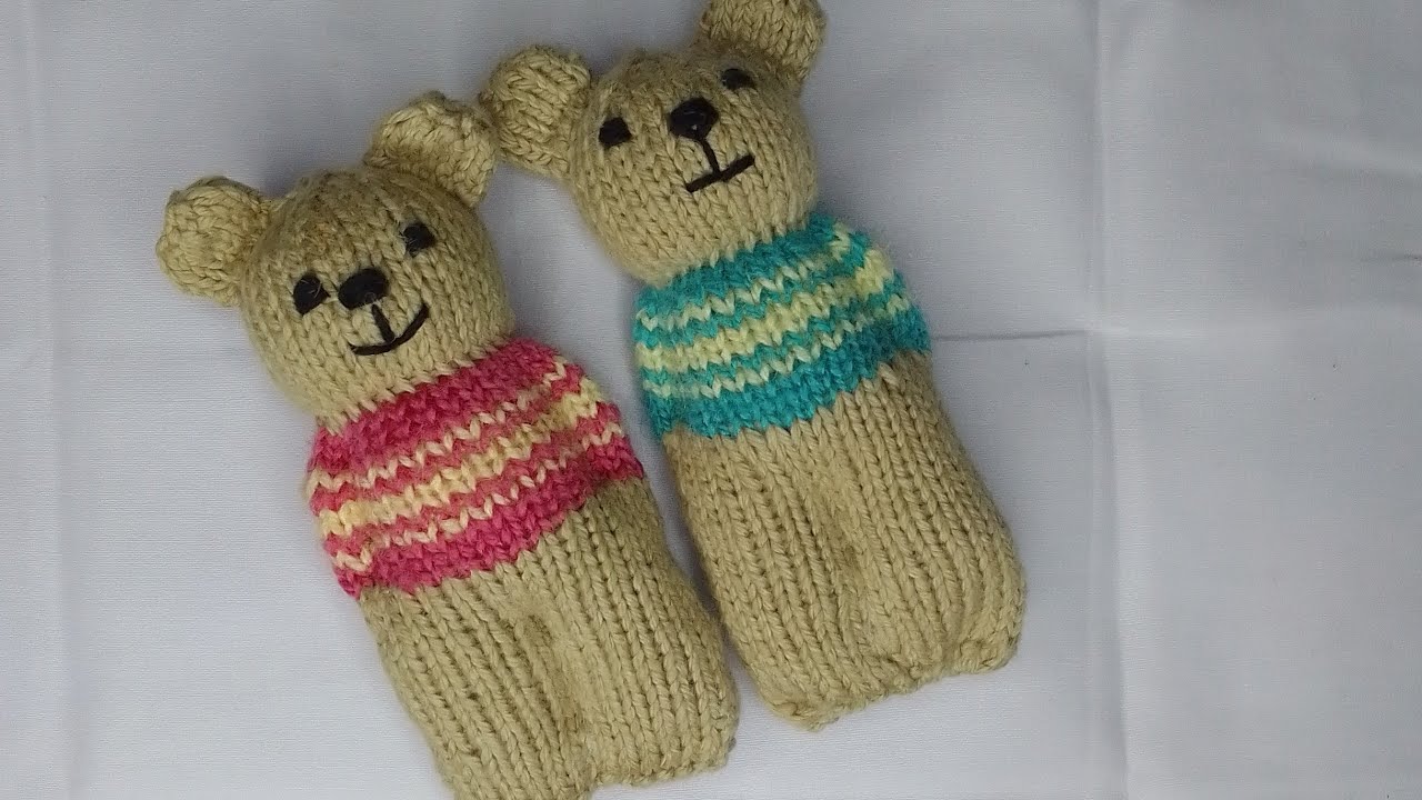 PART1 | How to knit Teddy bear Izzy doll | knitted teddy pocket doll in circular needle tutorial.