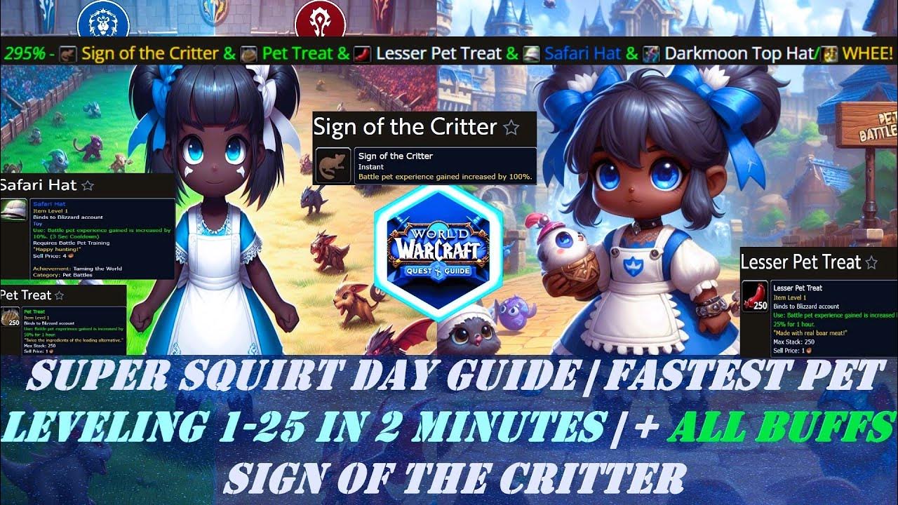 Super Squirt Day Guide Fastest Pet Leveling 125 in 2 minutes + All