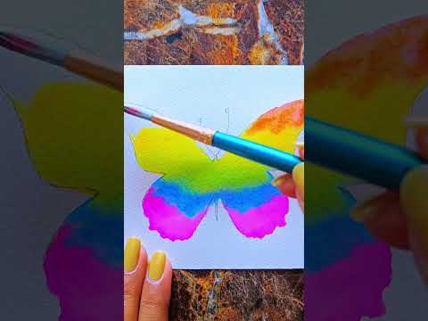beautiful scenery on butterfly😃 easy drawing ideas #easy #art #creative #satisfying #scenery #shorts