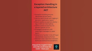 .NET Mock Interview Q23:  Exception Handling Across Layers