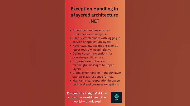 .NET Mock Interview Q23:  Exception Handling Across Layers