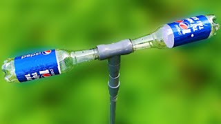 How to make a ROTATING IRRIGATION SPRINKLER Easy and cheap with PVC Pipe and Discarded Pepsi Bottles
