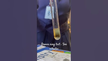 Plus two practicals Brown ring test for the confirmation of Nitrates